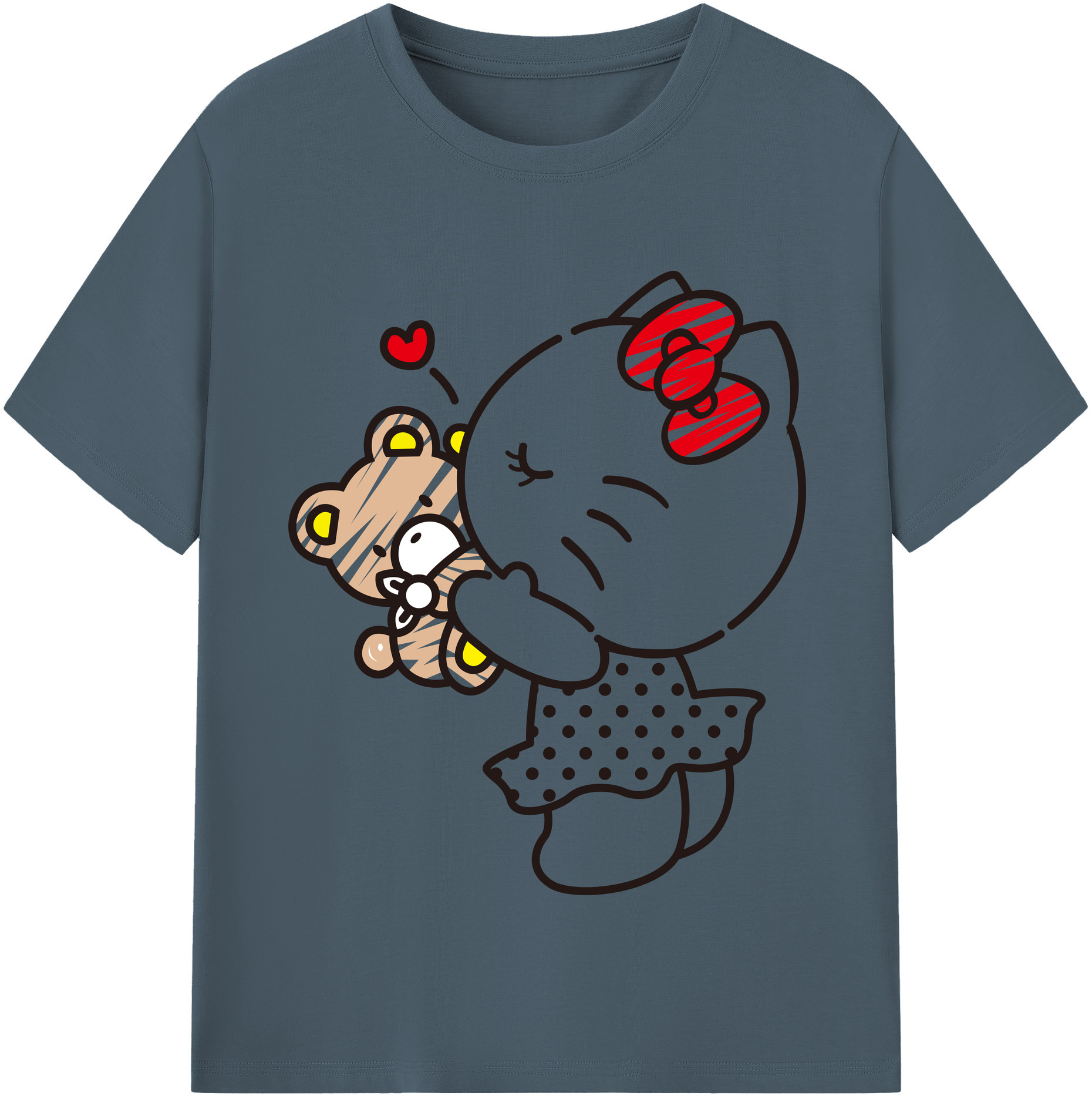 （画像用） Hello Kitty ハローキティ 綿100％半袖Tシャツ（フロントプリント）